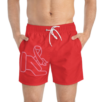 Swim Trunks: Fight Cancer Red