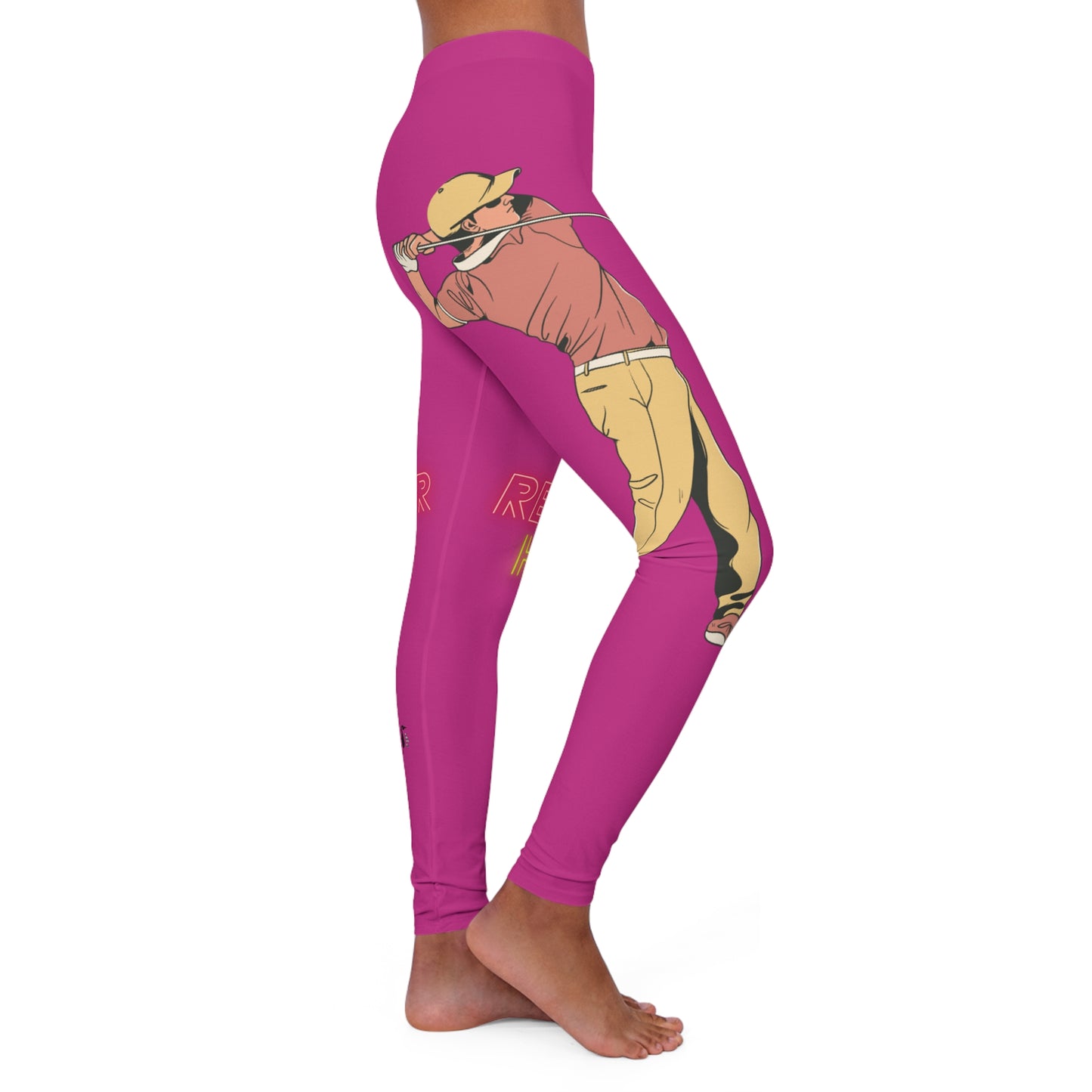 Women's Spandex Leggings: Golf Pink