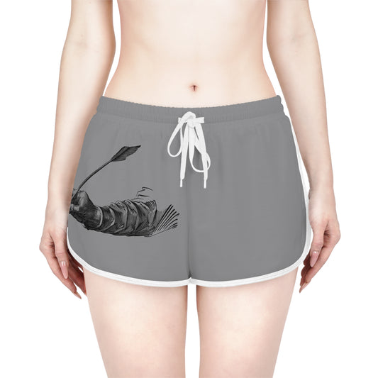 Women's Relaxed Shorts: Writing Grey