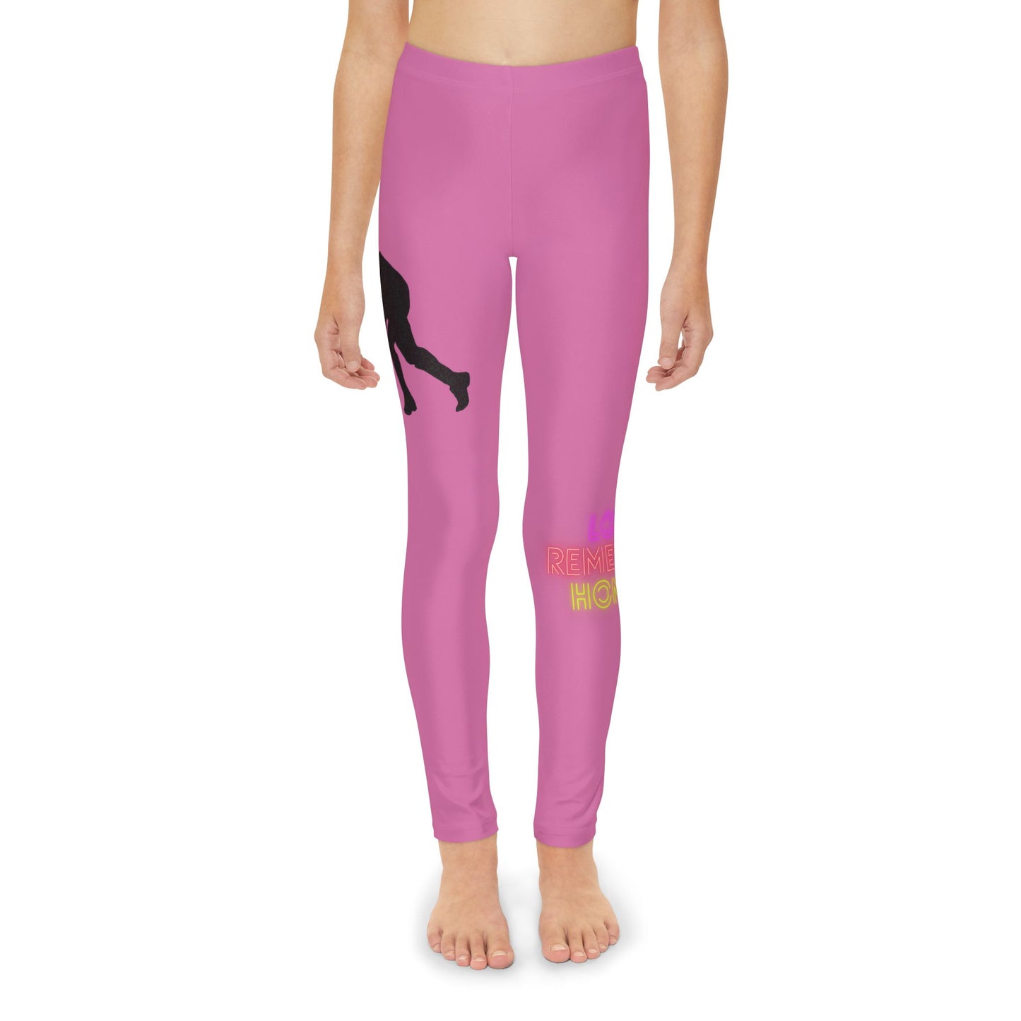 Youth Full-Length Leggings: Hockey Lite Pink