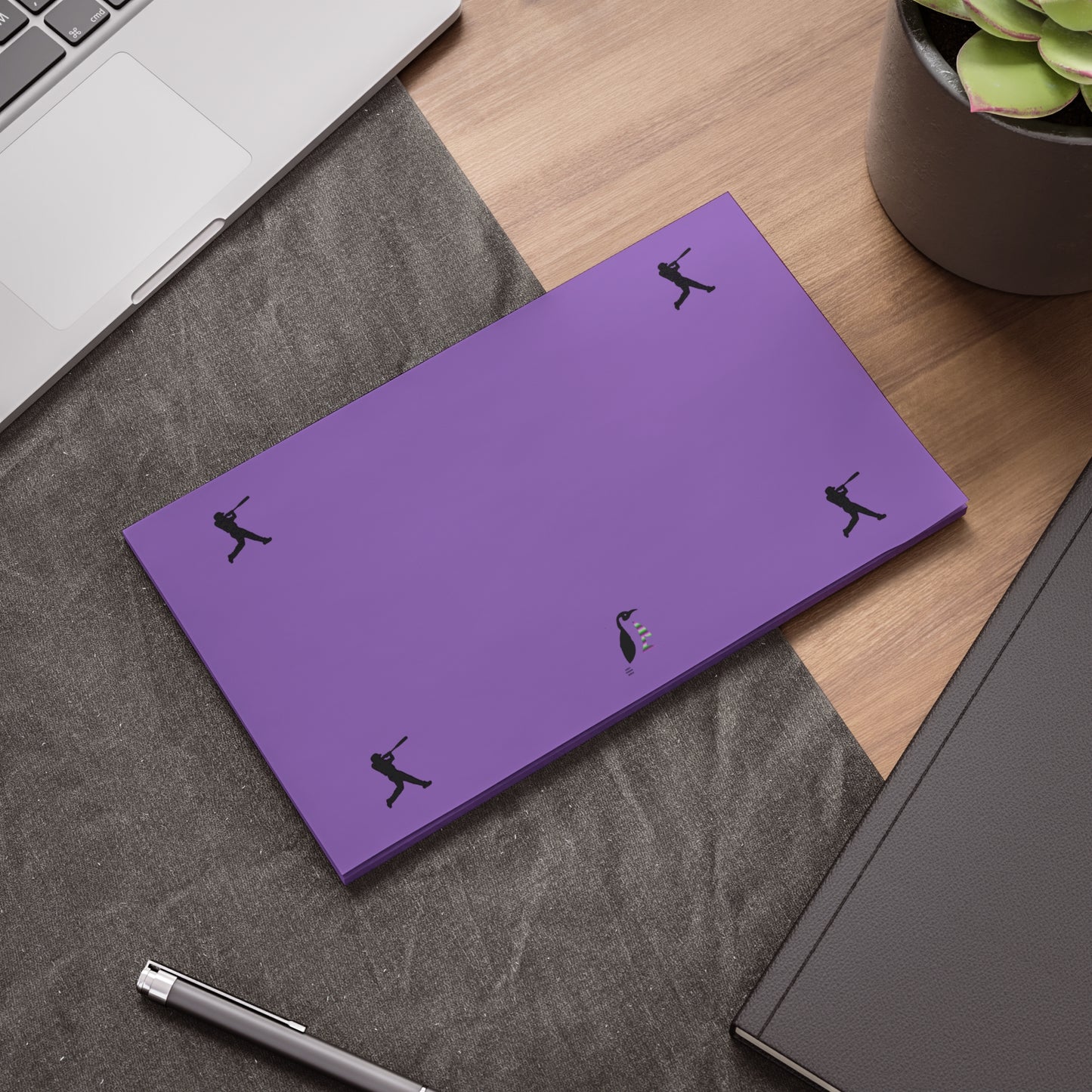 Post-it® Note Pads: Baseball Lite Purple