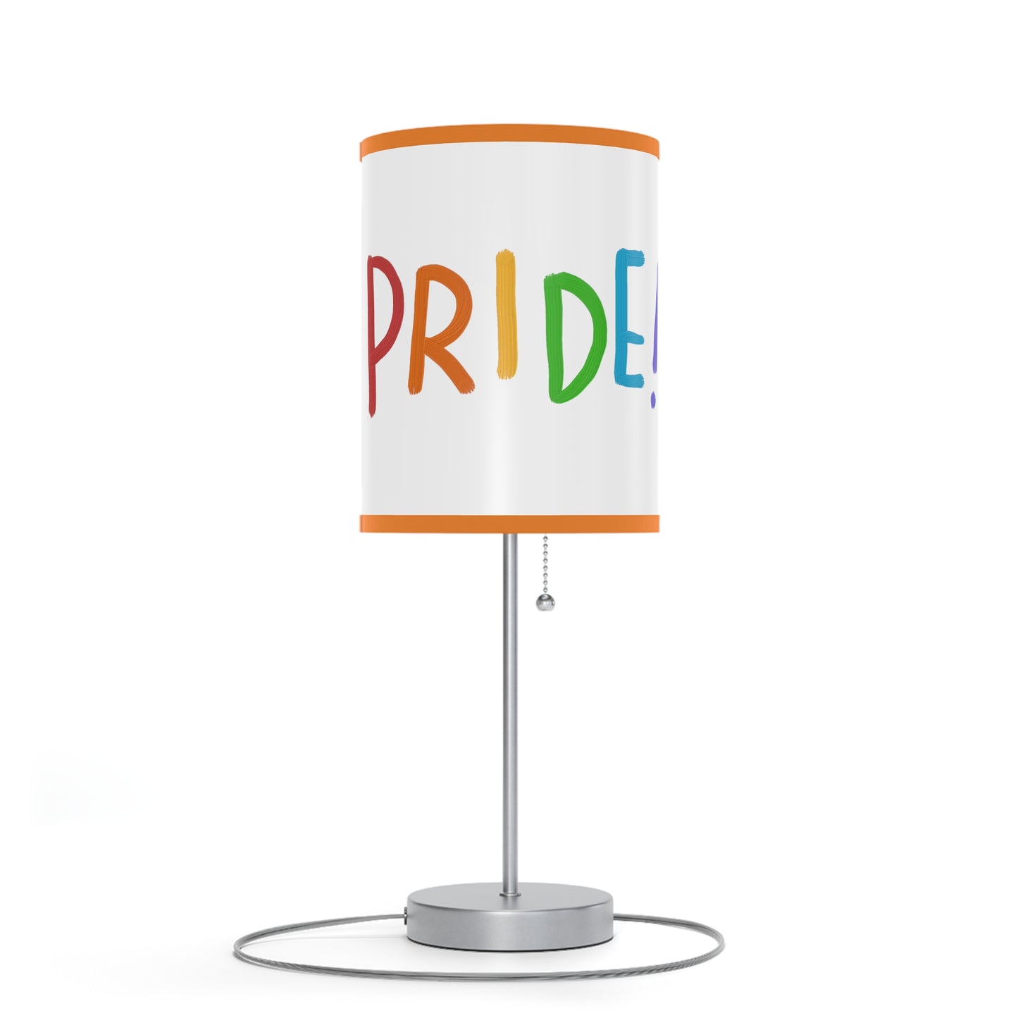 Lamp on a Stand, US|CA plug: LGBTQ Pride White 