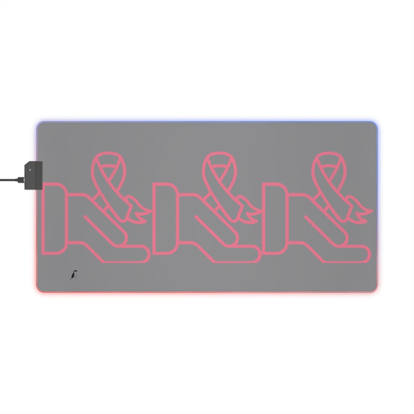 LED Gaming Mouse Pad: Fight Cancer Grey