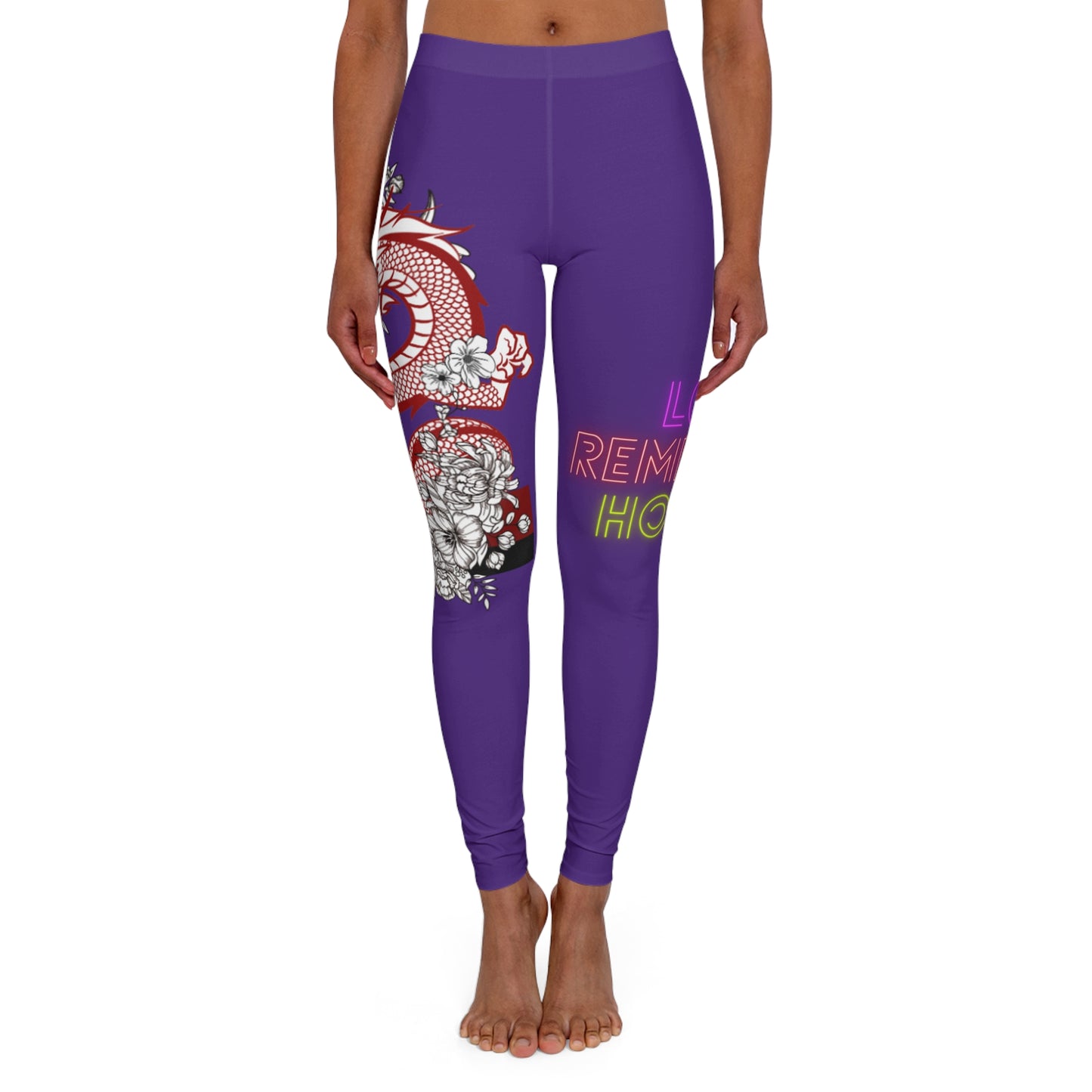 Women's Spandex Leggings: Dragons Purple