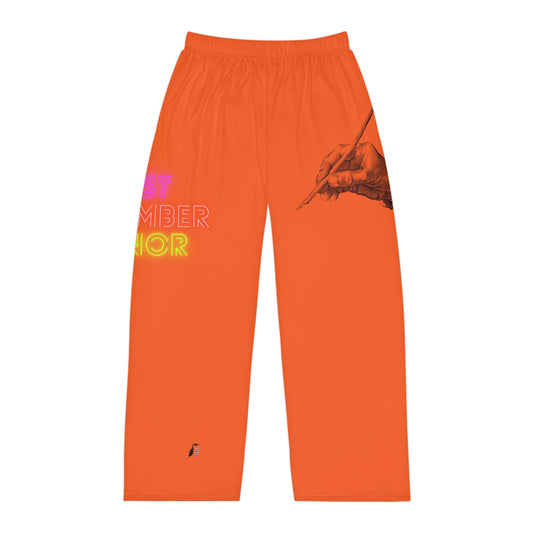 Men's Pajama Pants: Writing Orange