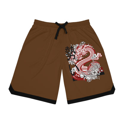 Basketball Rib Shorts: Dragons Brown