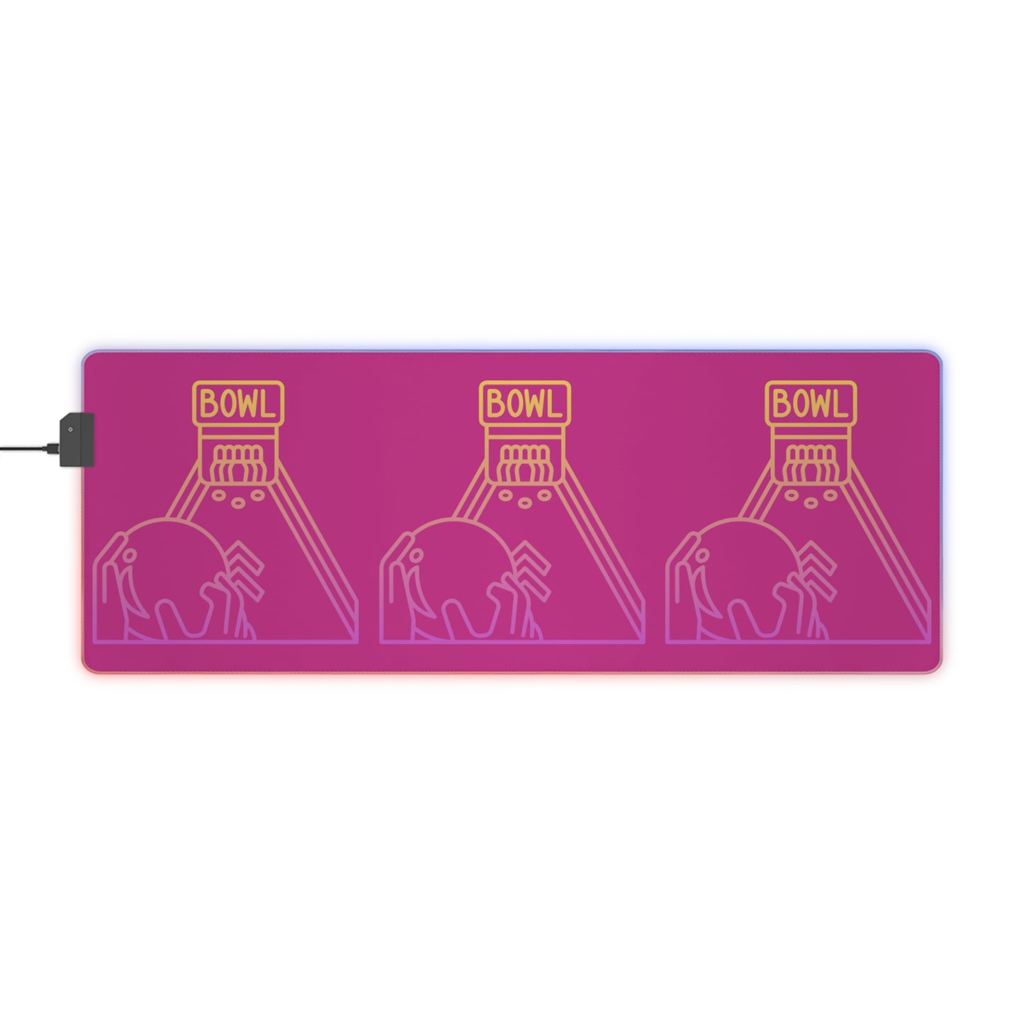 LED Gaming Mouse Pad: Bowling Pink