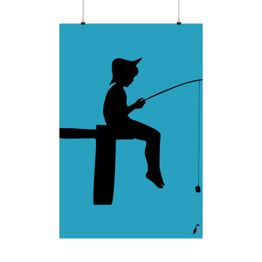 Premium Matte Vertical Posters: Fishing Turquoise