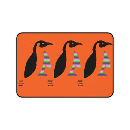 Desk Mat: Crazy Penguin World Logo Orange