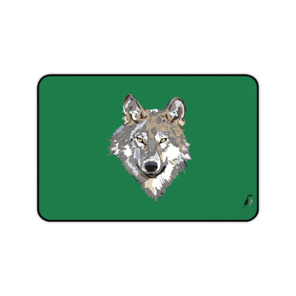 Desk Mat: Wolves Dark Green