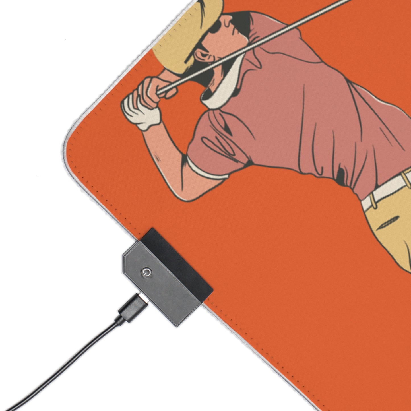 LED Gaming Mouse Pad: Golf Orange