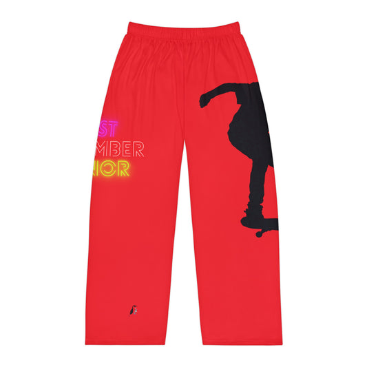 Men's Pajama Pants: Skateboarding Red