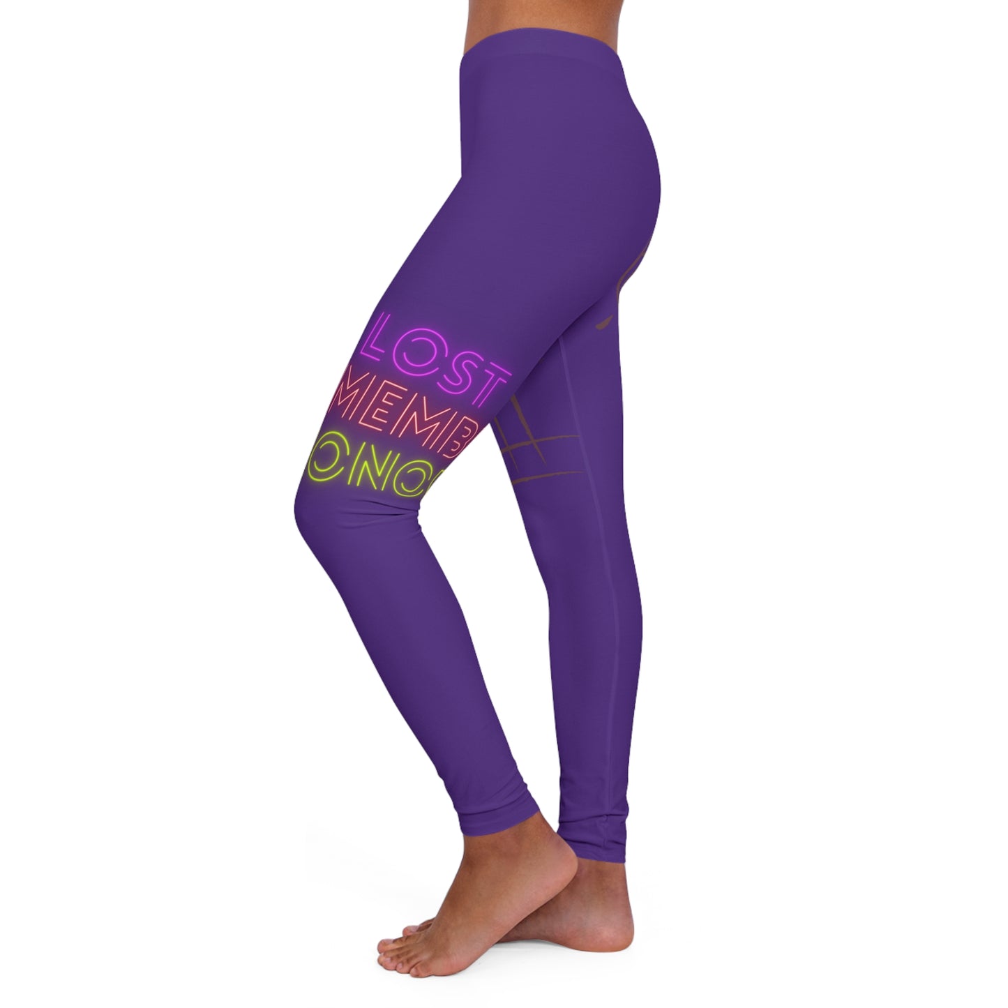 Women's Spandex Leggings: Volleyball Purple