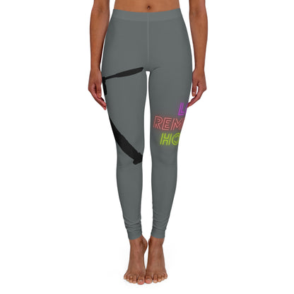 Women's Spandex Leggings: Baseball Dark Grey