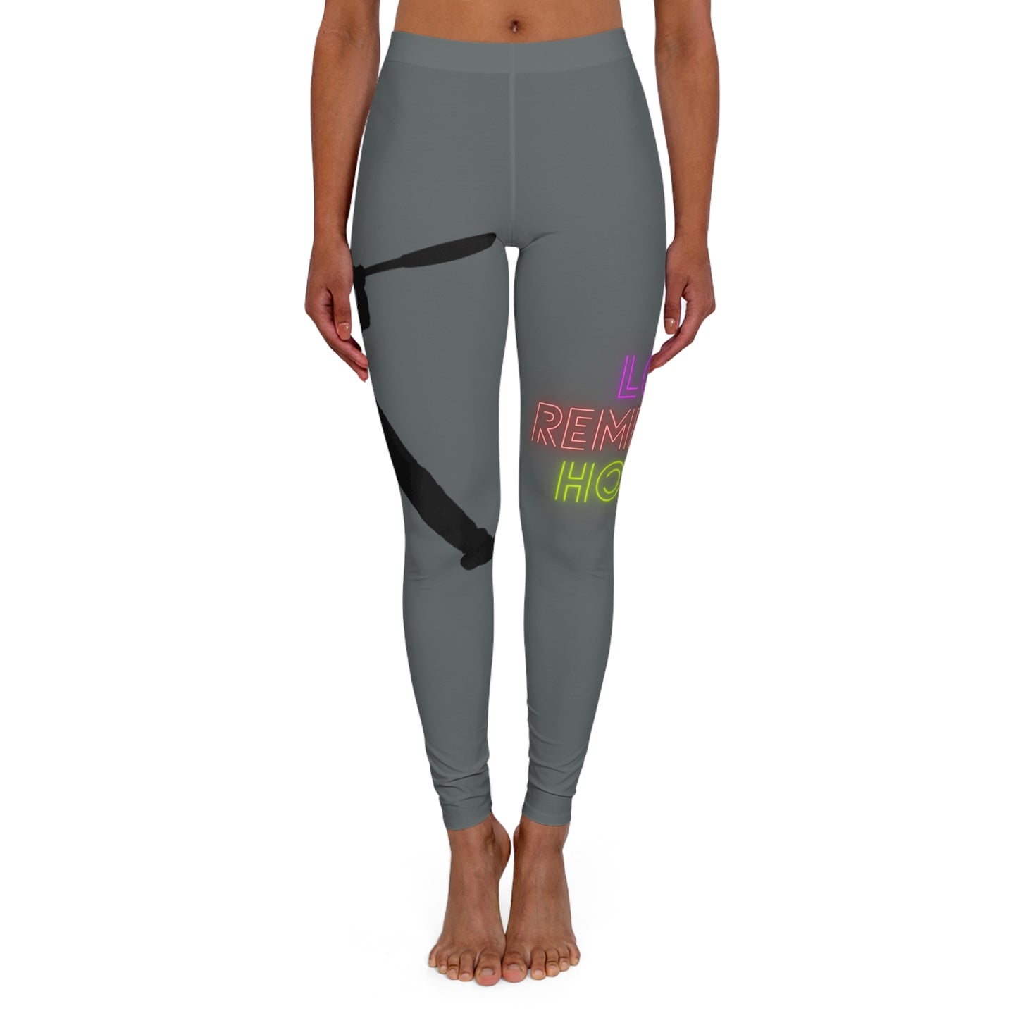 Women's Spandex Leggings: Baseball Dark Grey