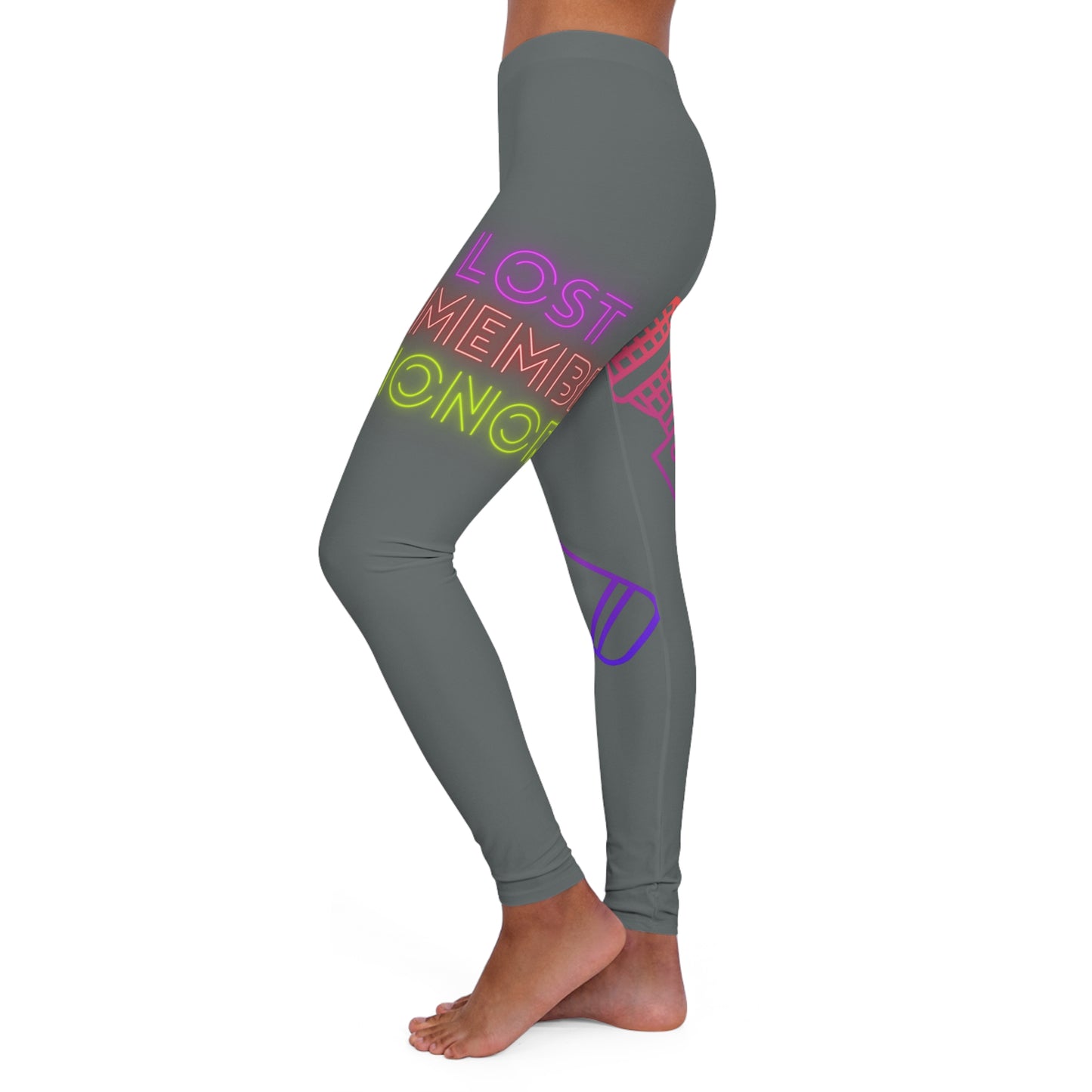 Women's Spandex Leggings: Music Dark Grey