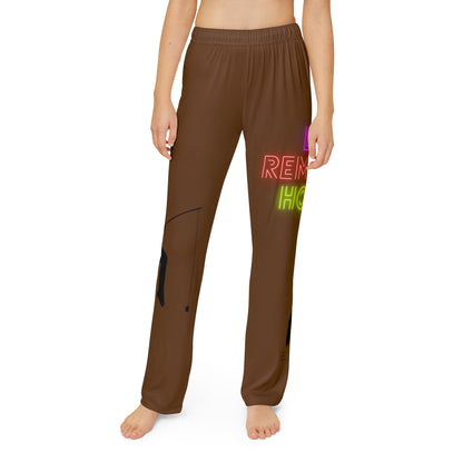 Kids Pajama Pants: Fishing Brown