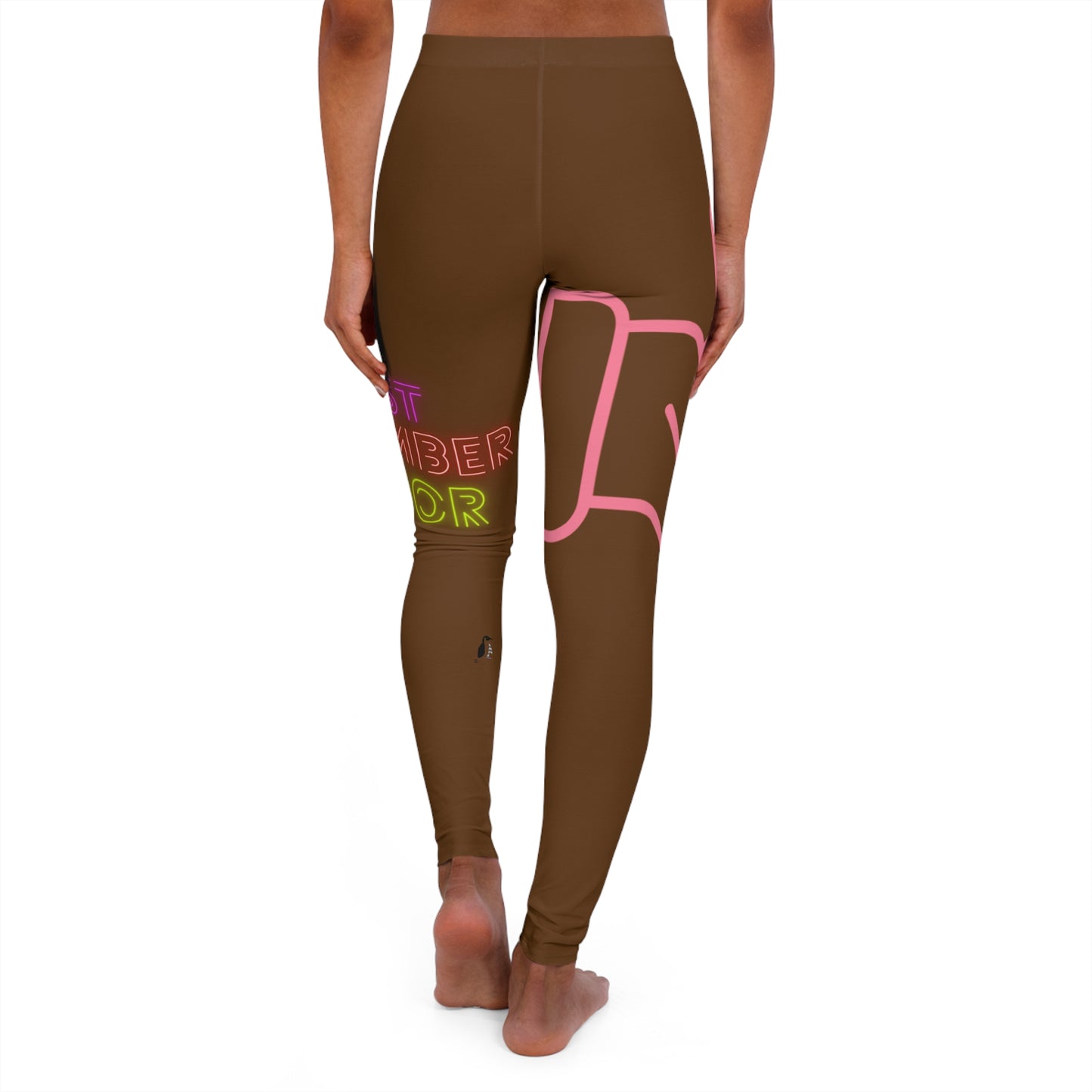 Women's Spandex Leggings: Fight Cancer Brown