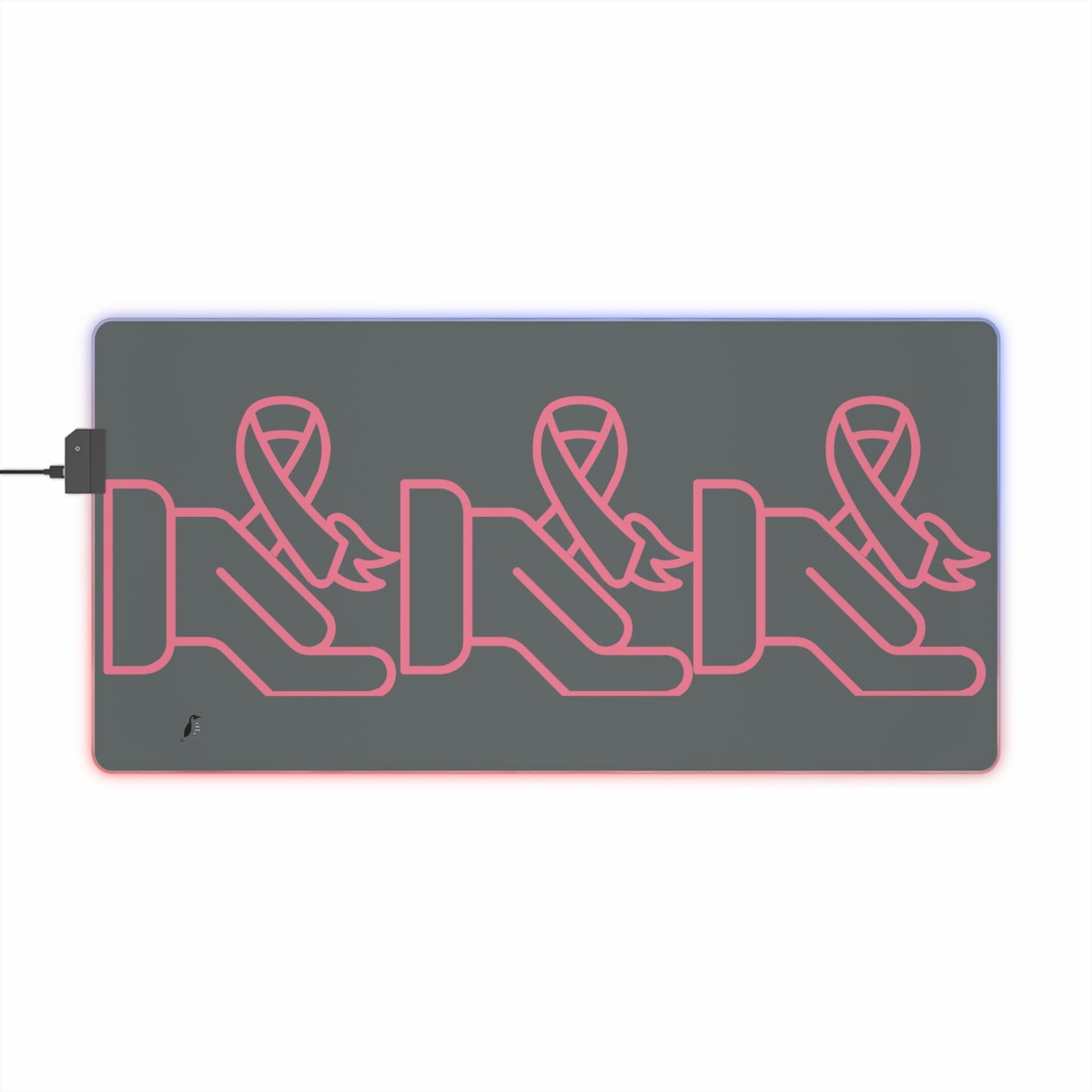 LED Gaming Mouse Pad: Fight Cancer Dark Grey