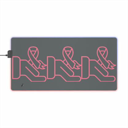 LED Gaming Mouse Pad: Fight Cancer Dark Grey