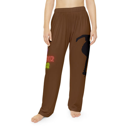 Pambabaeng Pajama Pants: Skateboarding Brown 