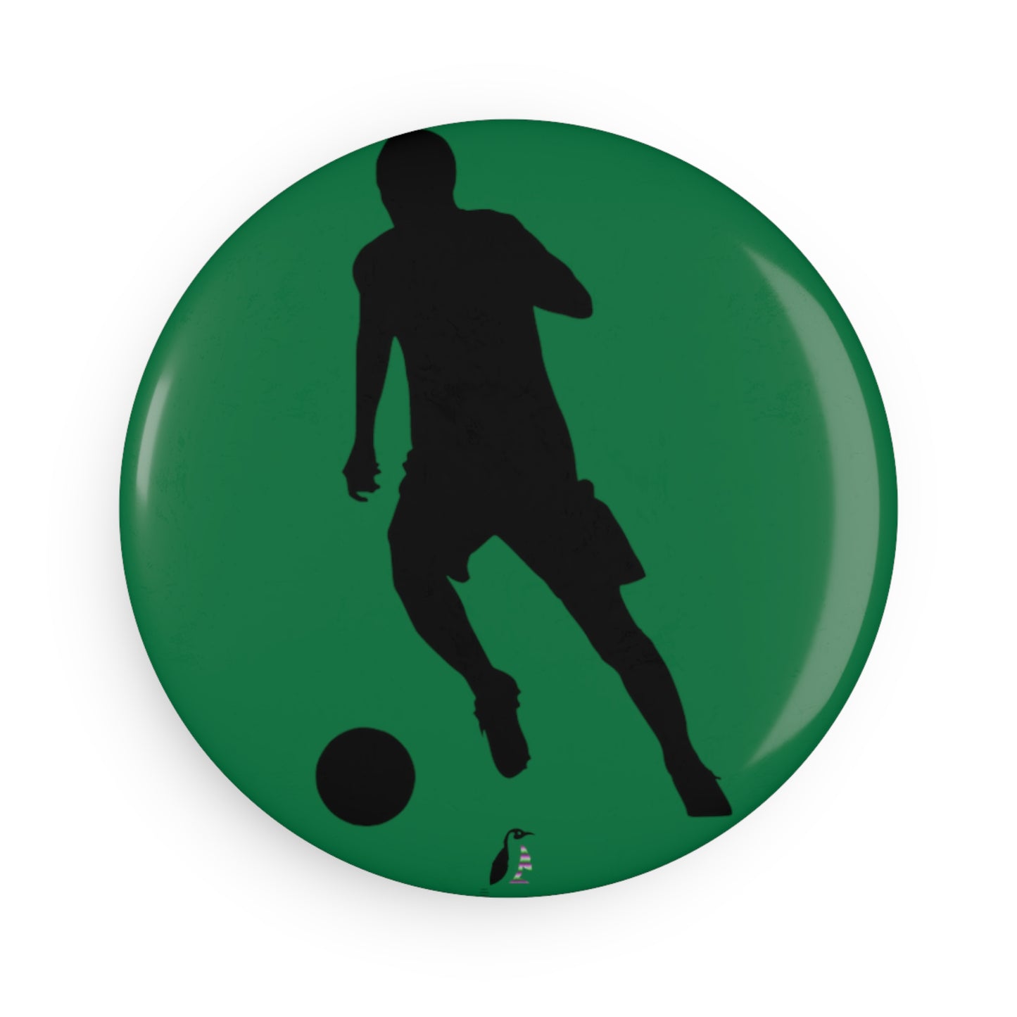 Button Magnet, Round (1 & 10 pcs): Soccer Dark Green
