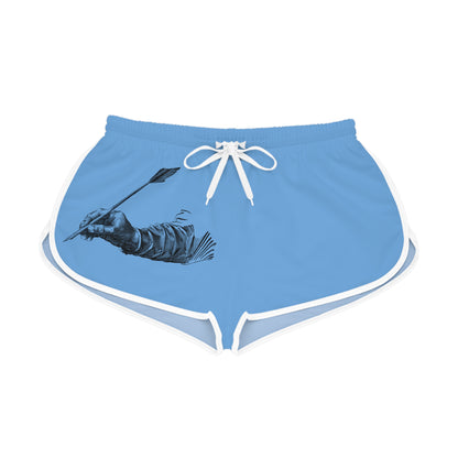 Women's Relaxed Shorts: Writing Lite Blue