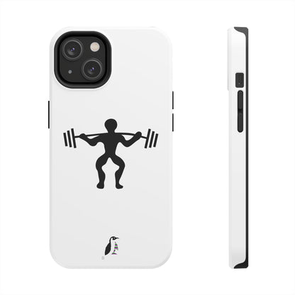 Tough Phone Cases (for iPhones): Weightlifting White