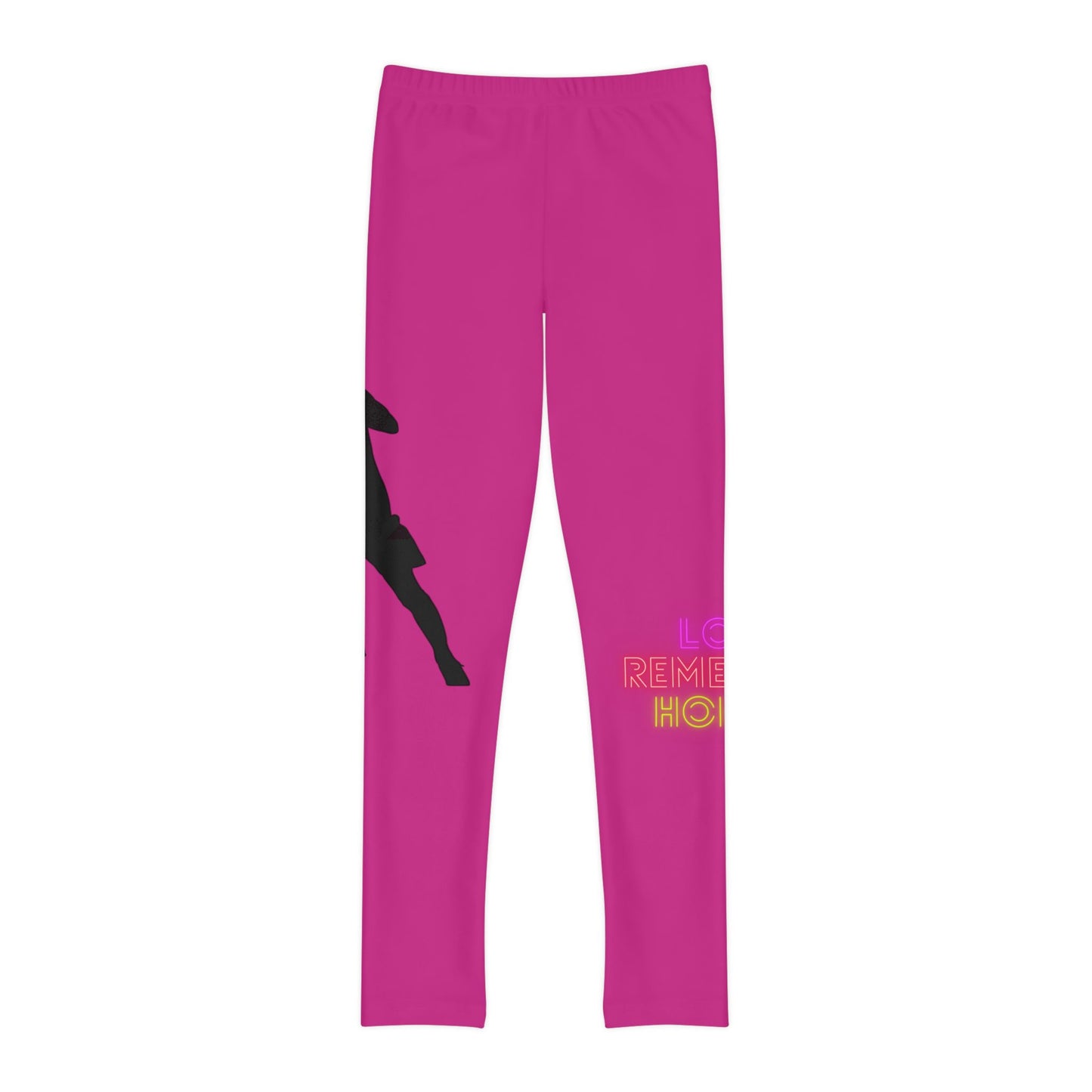 Youth Full-Length Leggings: Soccer Pink