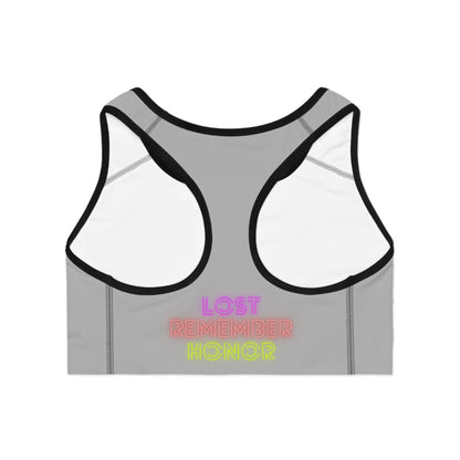 Sports Bra: Crazy Penguin World Logo Lite Grey