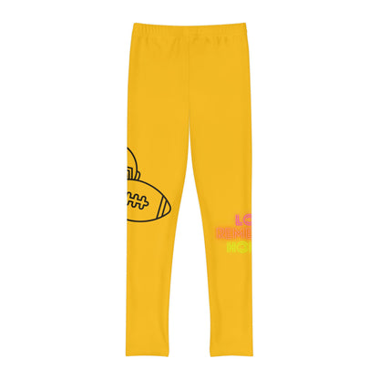 Youth Full-Length Leggings: Football Yellow