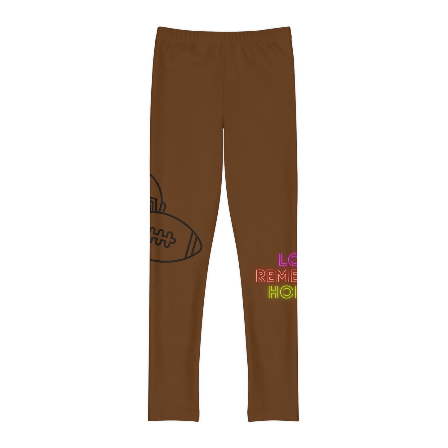 Youth Full-Length Leggings: Football Brown