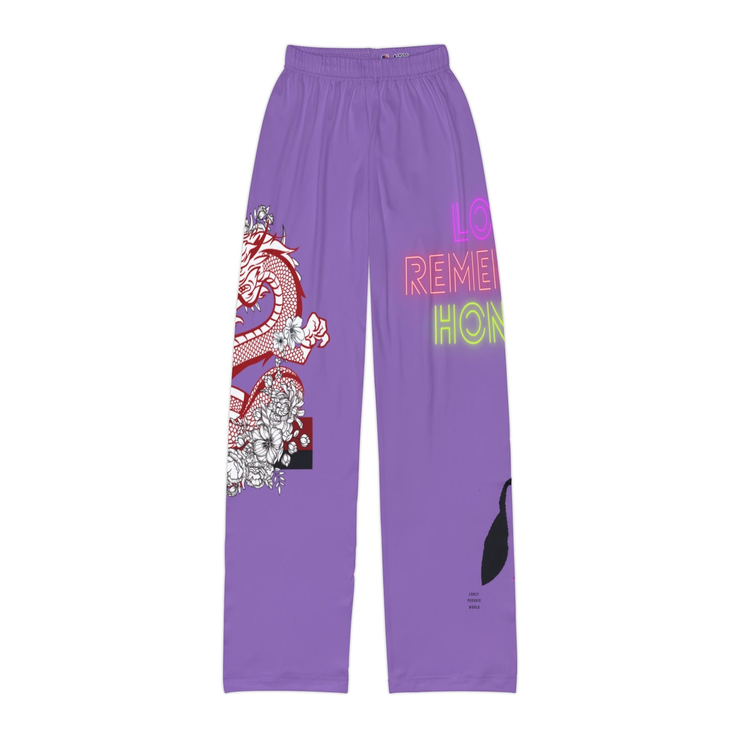 Kids Pajama Pants: Dragons Lite Purple