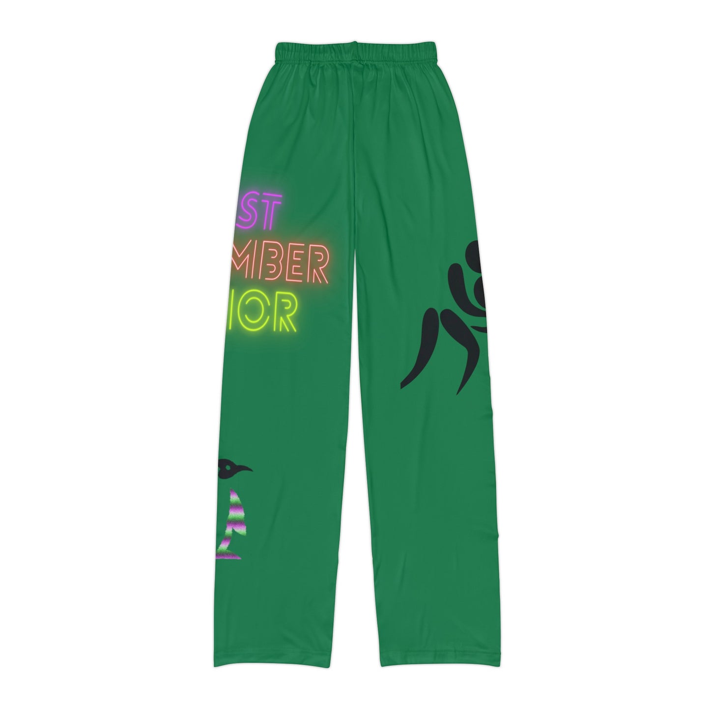 Kids Pajama Pants: Wrestling Dark Green