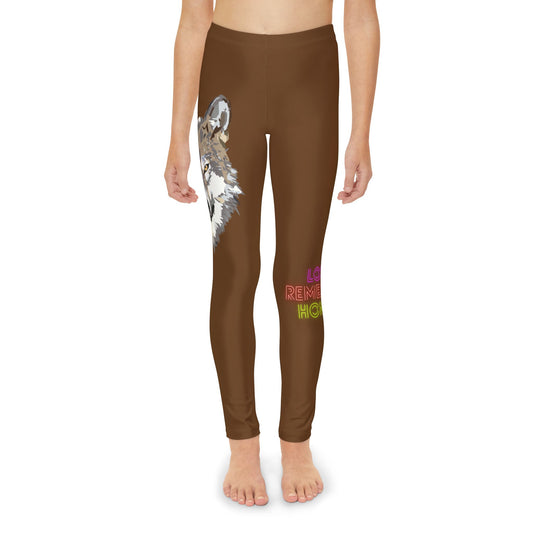 Youth Full-Length Leggings: Wolves Brown