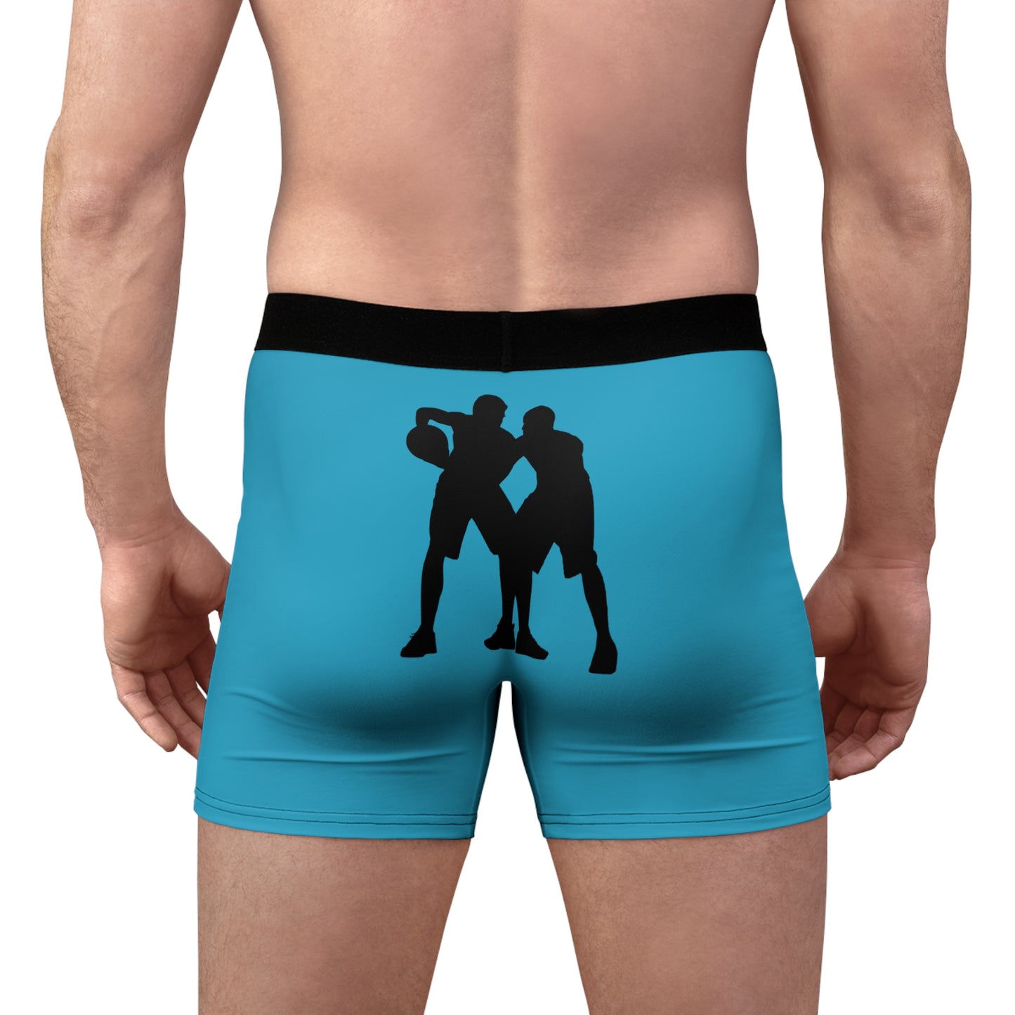 Men's Boxer Briefs: Basketball Turquoise