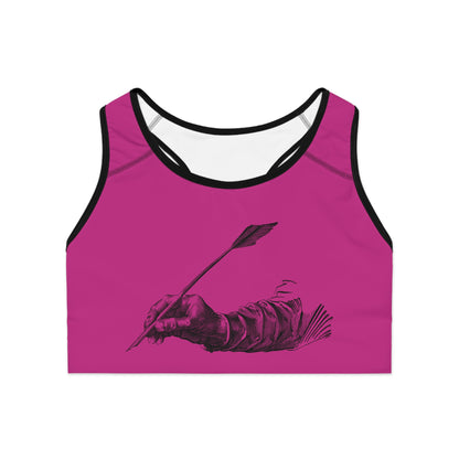 Sports Bra: Writing Pink