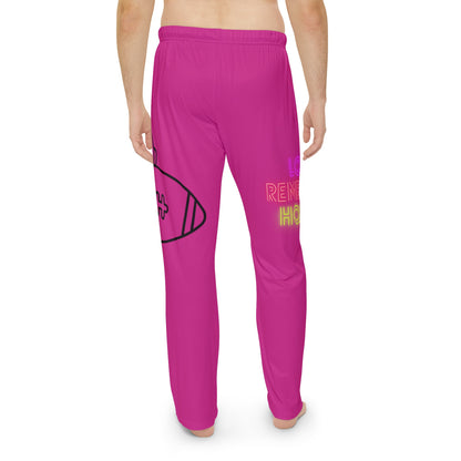 Men's Pajama Pants: Football Pink