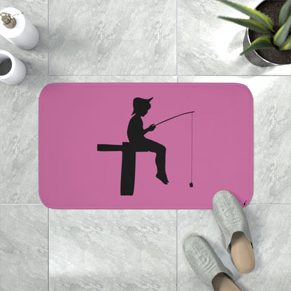 Memory Foam Bath Mat: Fishing Lite Pink