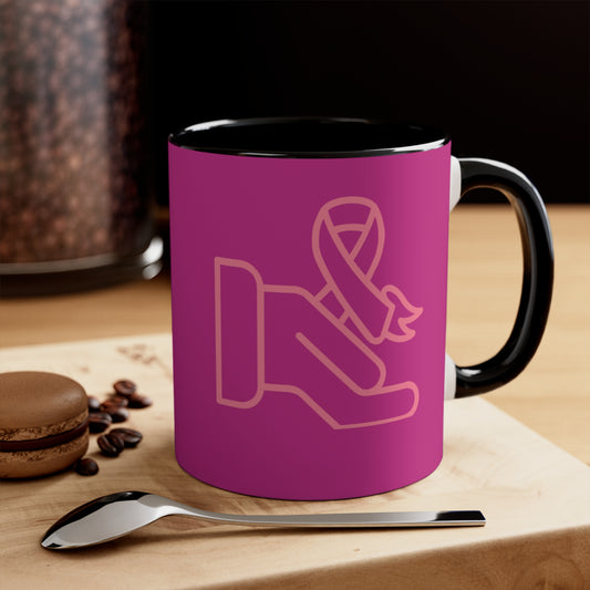 Accent Coffee Mug, 11oz: Fight Cancer Pink