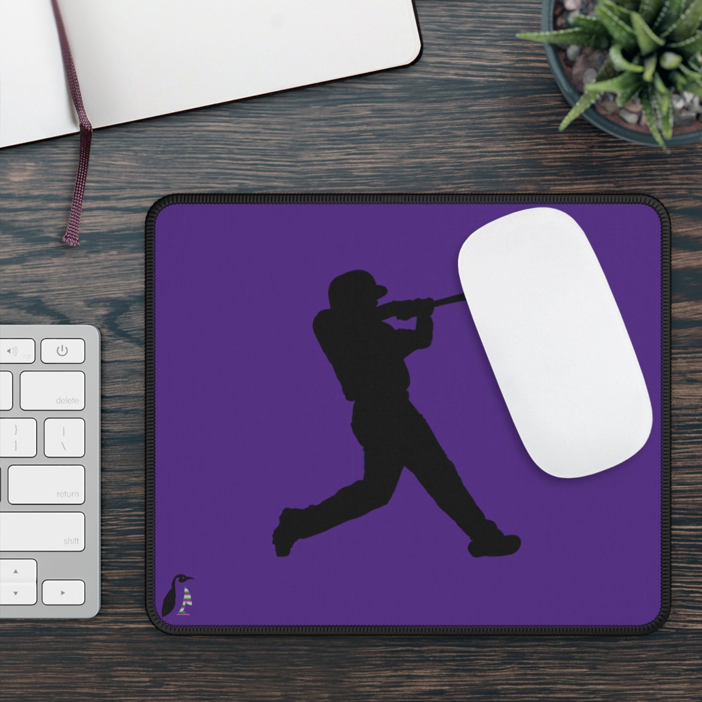 Gaming Mouse Pad: Baseball Purple