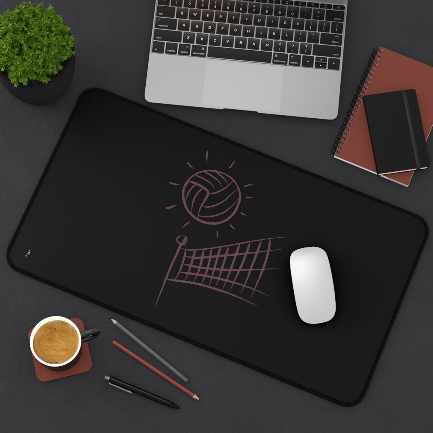 Desk Mat: Volleyball Black