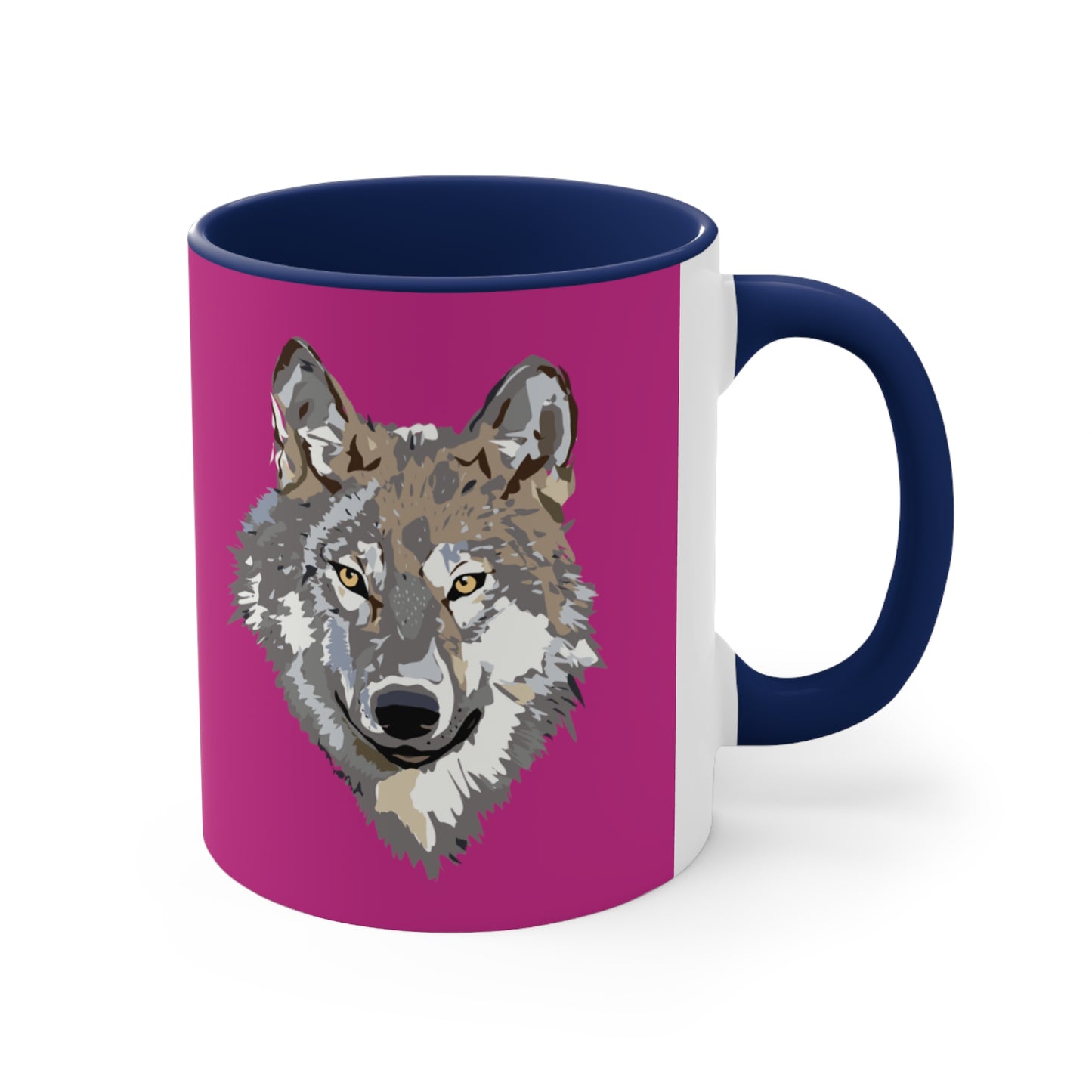Accent Coffee Mug, 11oz: Wolves Pink