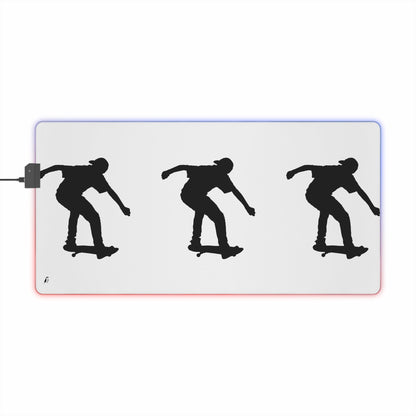 LED Gaming Mouse Pad: Skateboarding White