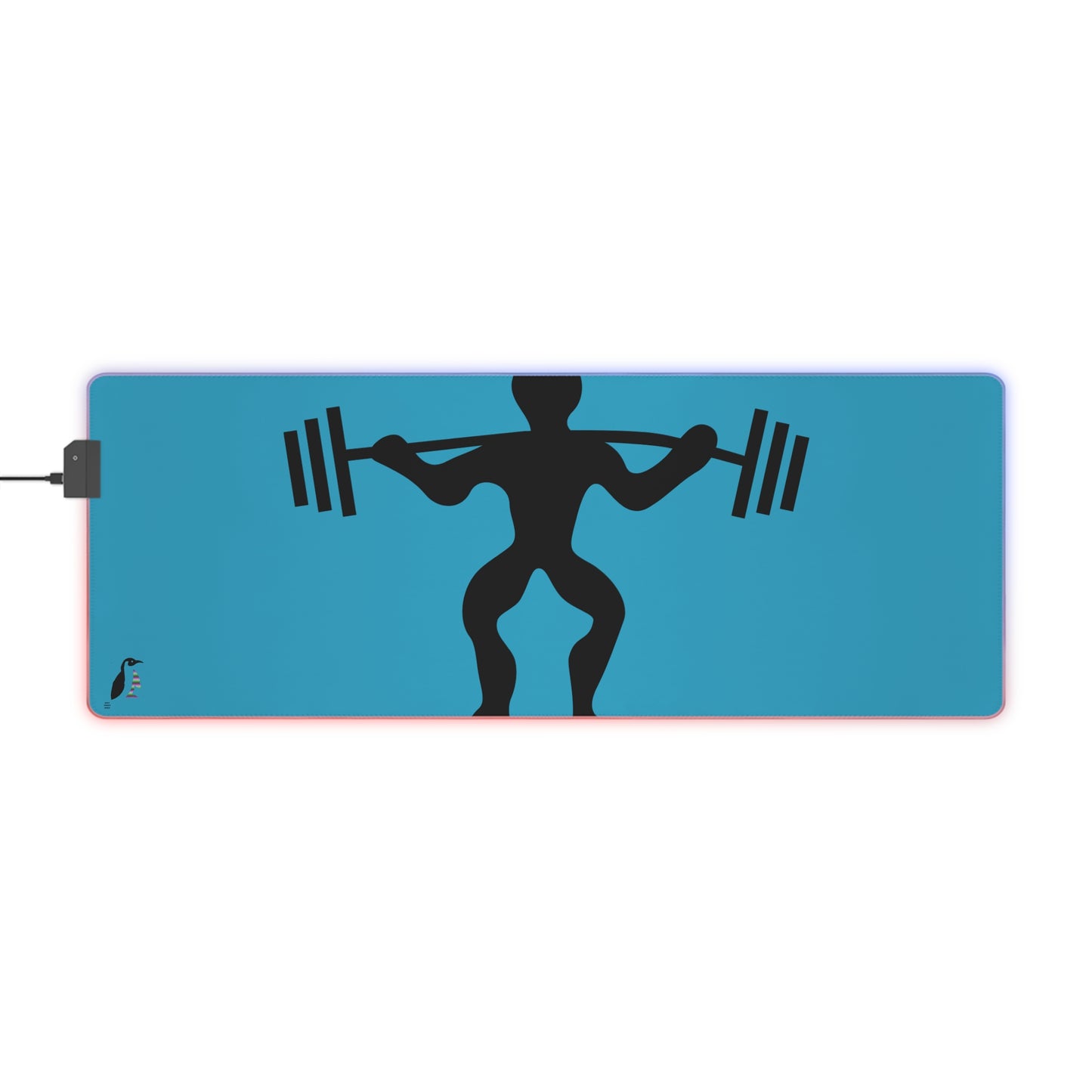 LED Gaming Mouse Pad: Weightlifting Turquoise