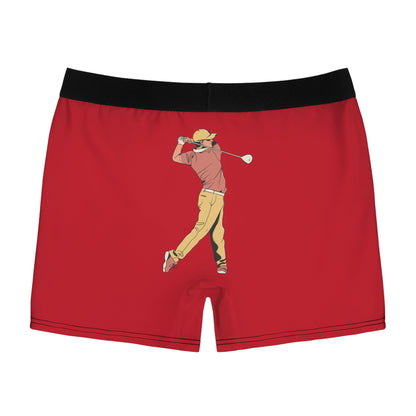 Men's Boxer Briefs: Golf Dark Red