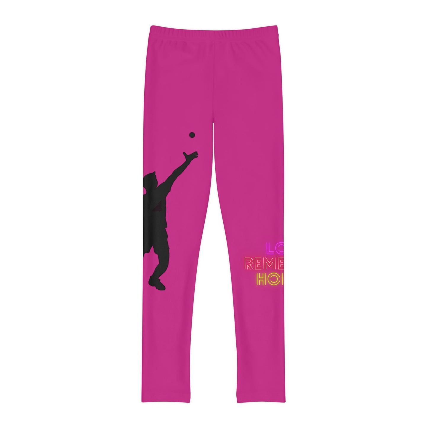 Youth Full-Length Leggings: Tennis Pink