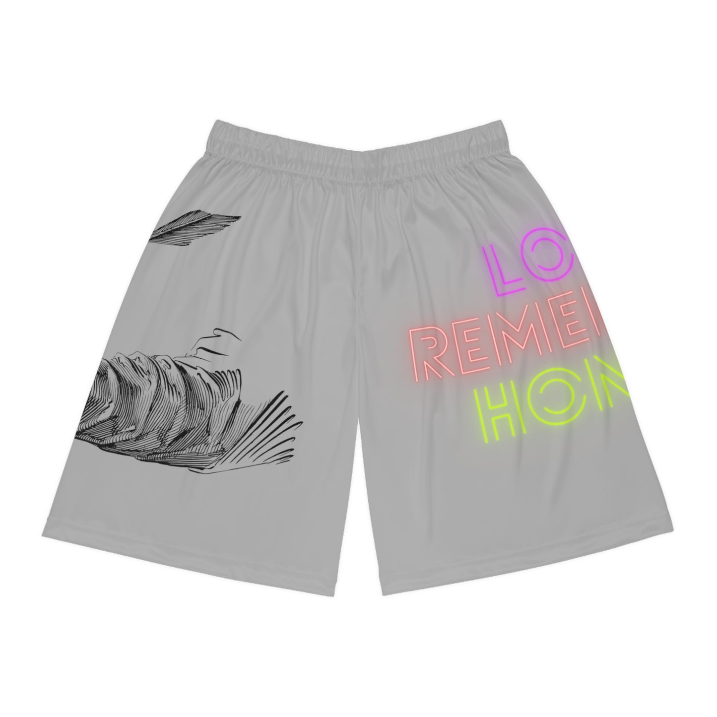 Basketball Shorts: Writing Lite Grey