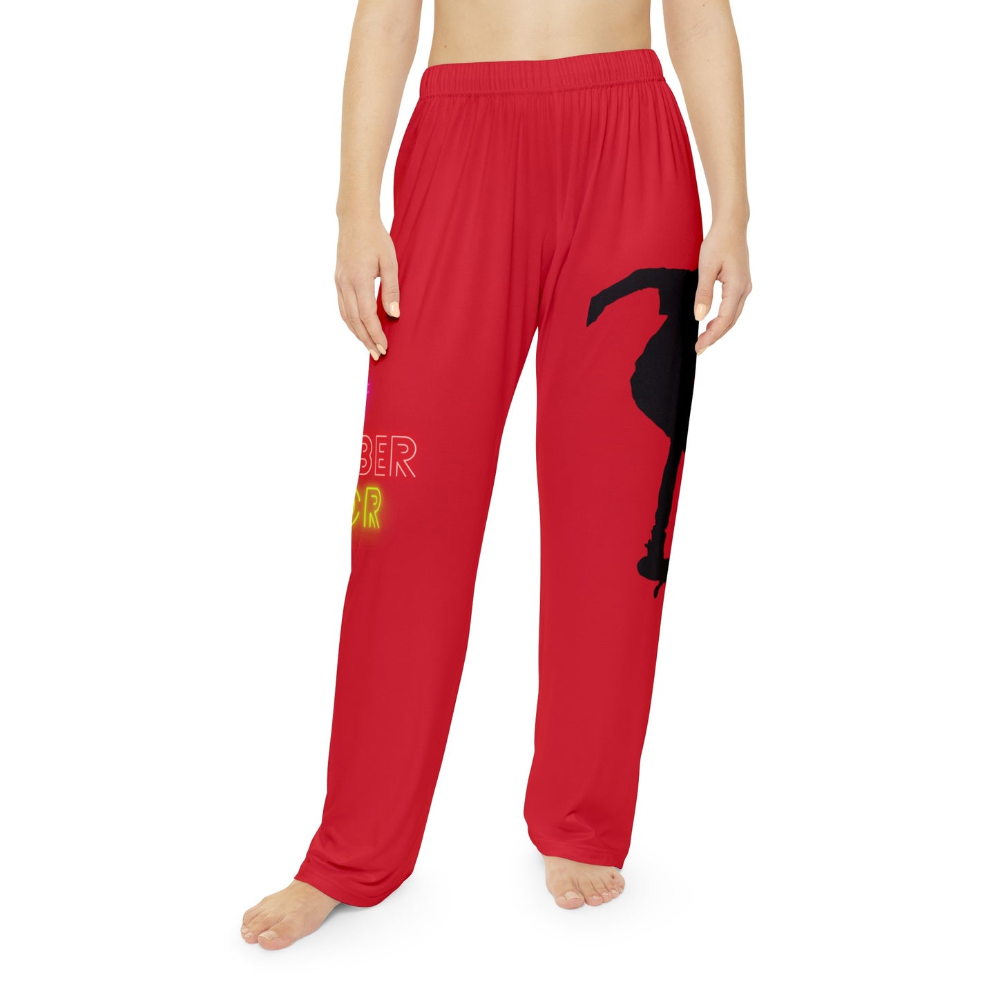 Pambabaeng Pajama Pants: Skateboarding Dark Red