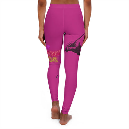 Women's Spandex Leggings: Writing Pink